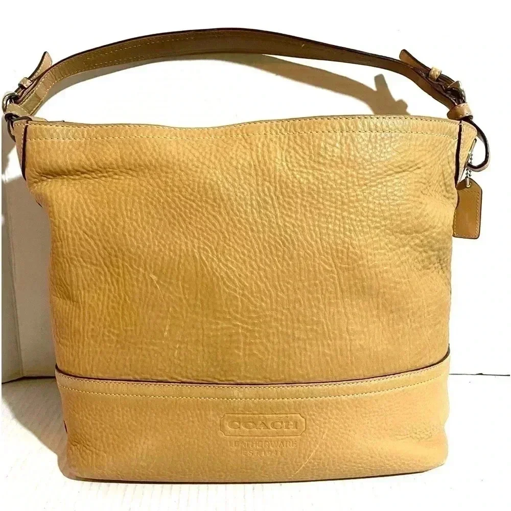 Coach | Bags | Coach Beige Leather Hobo Handbag | Poshmark